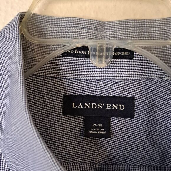 Lands' End long sleeve n iron oxford button down shirt size 17 - Picture 2 of 5